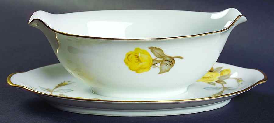 Georgianna (Coupe) Gravy Boat with Attached Underplate by Sango-1