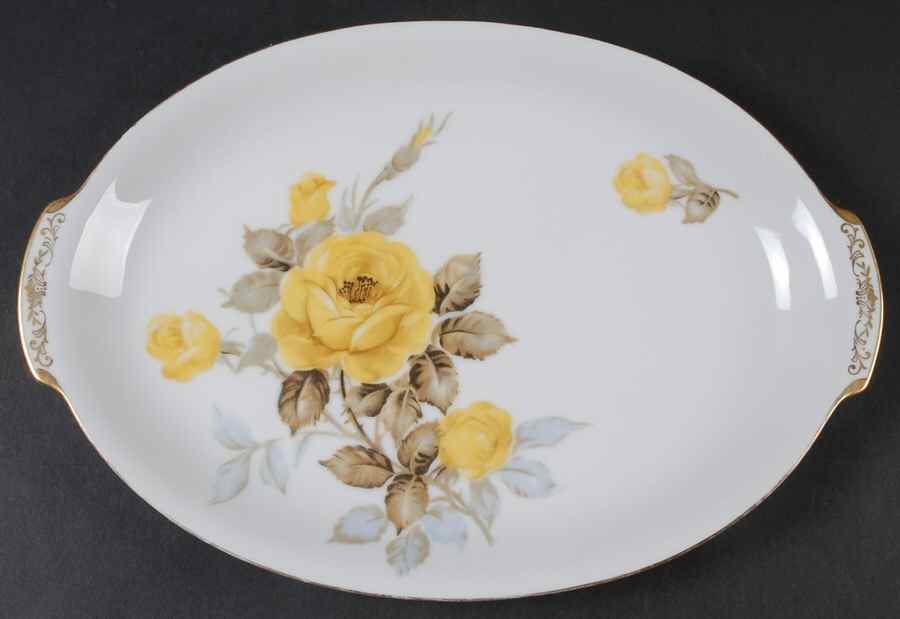 Georgianna (Rim) 12" Oval Serving Platter by Sango-1