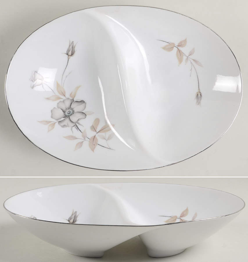 Gloria 11" Oval Divided Vegetable Bowl by Sango-1