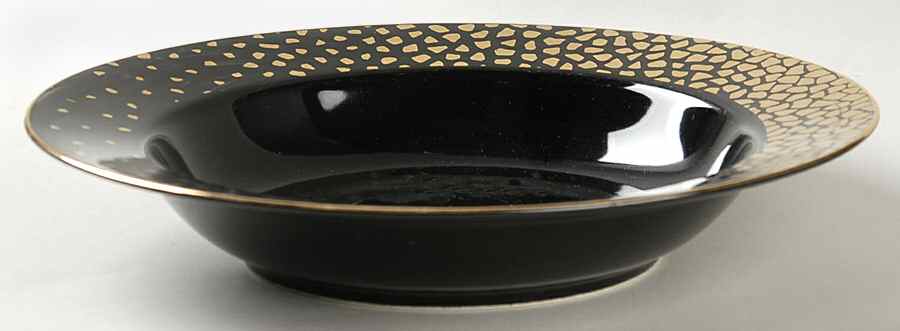 Gold Dust Black Rim Soup Bowl by Sango-1