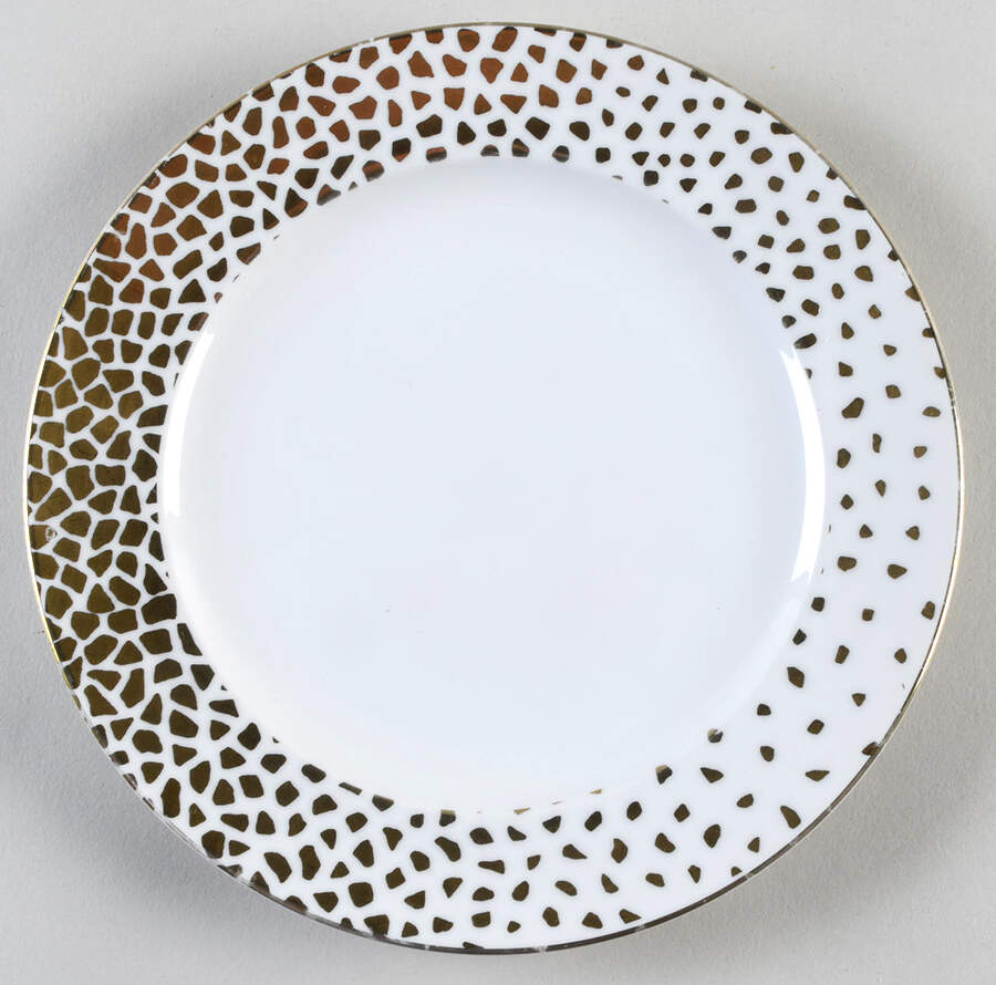 Gold Dust White Salad Plate by Sango-1