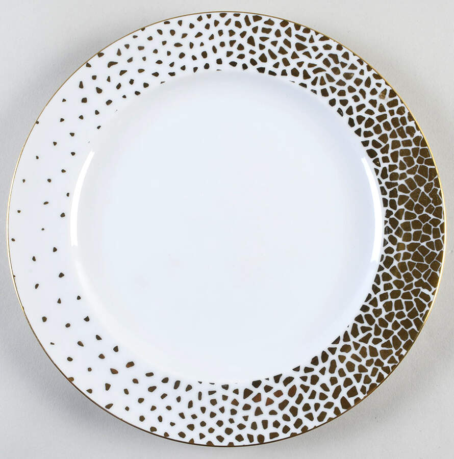 Gold Dust White Dinner Plate by Sango-1