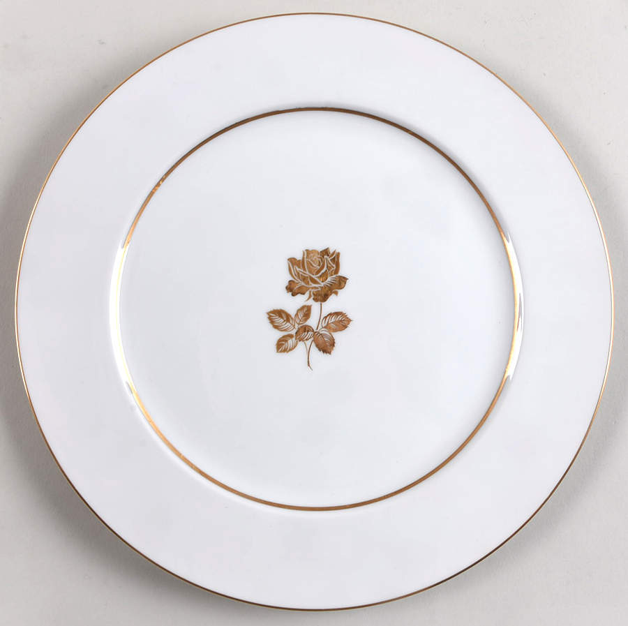 Gold Rose Dinner Plate by Sango-1