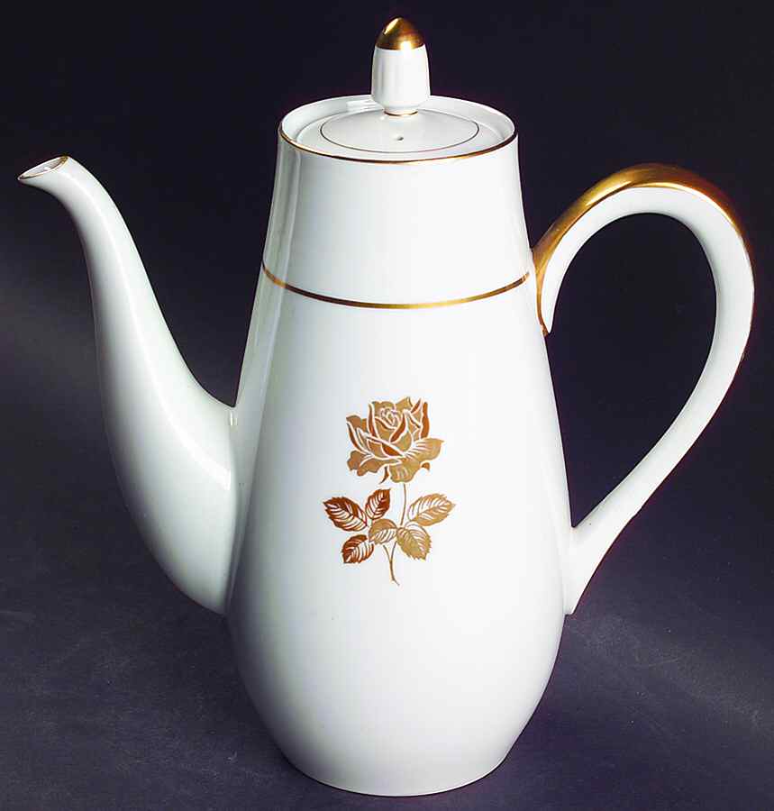 Gold Rose Coffee Pot & Lid by Sango-1
