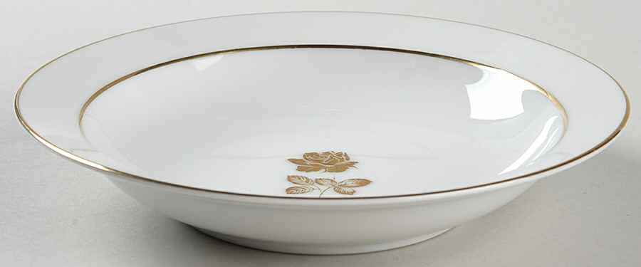 Gold Rose Rim Soup Bowl by Sango-1