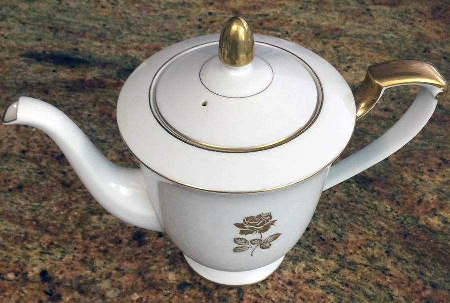 Gold Rose Coffee Pot & Lid by Sango-1