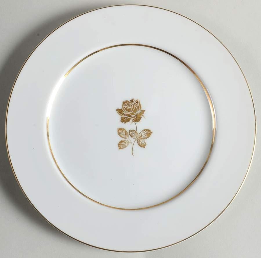 Gold Rose Salad Plate by Sango-1