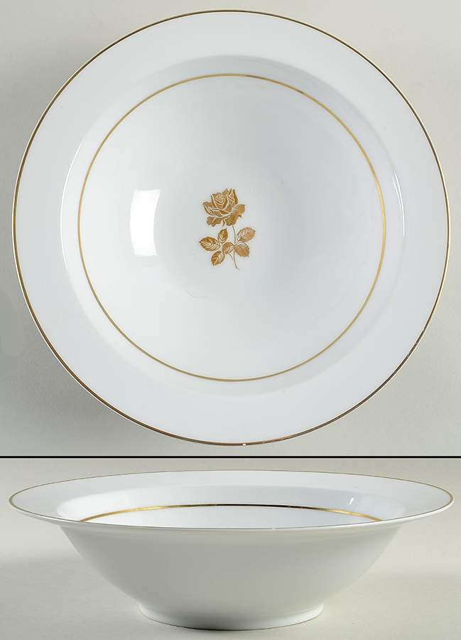 Gold Rose 10" Round Vegetable Bowl by Sango-1