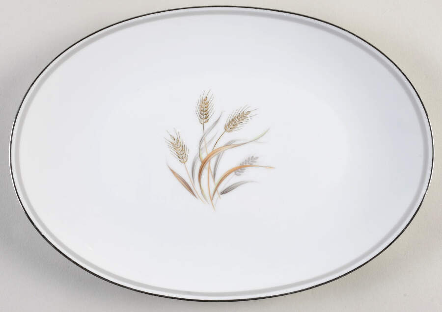 Golden Wheat 12" Oval Serving Platter by Sango-1