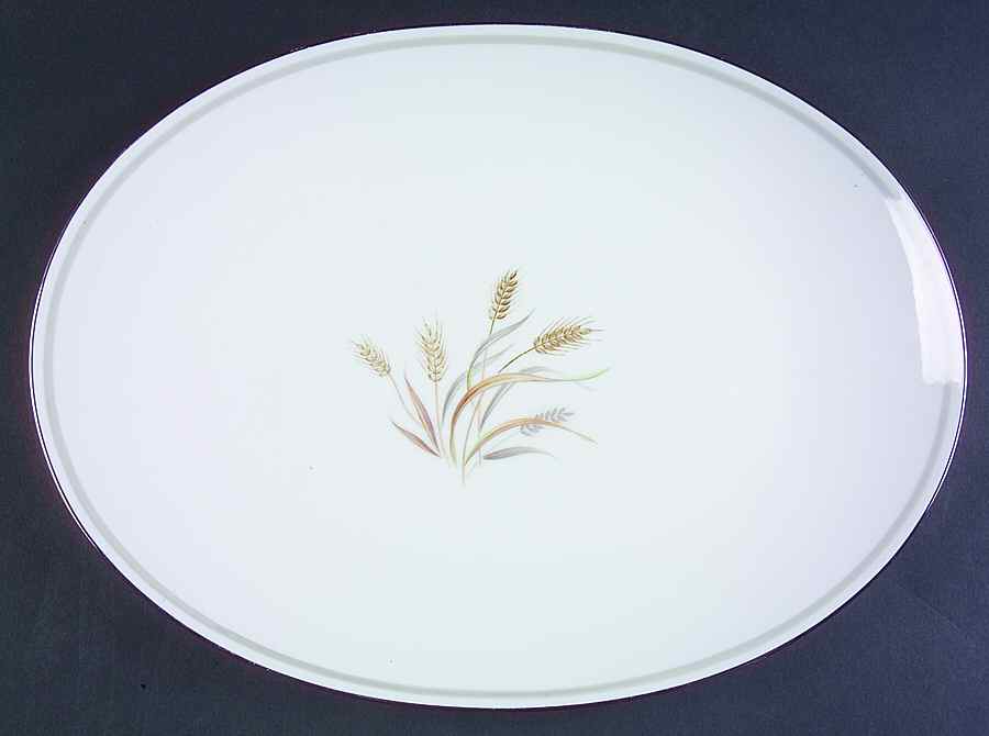 Golden Wheat 14" Oval Serving Platter by Sango-1
