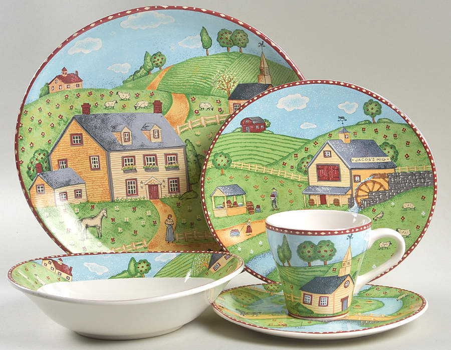 Green Acres 5 Piece Place Setting by Sango-1