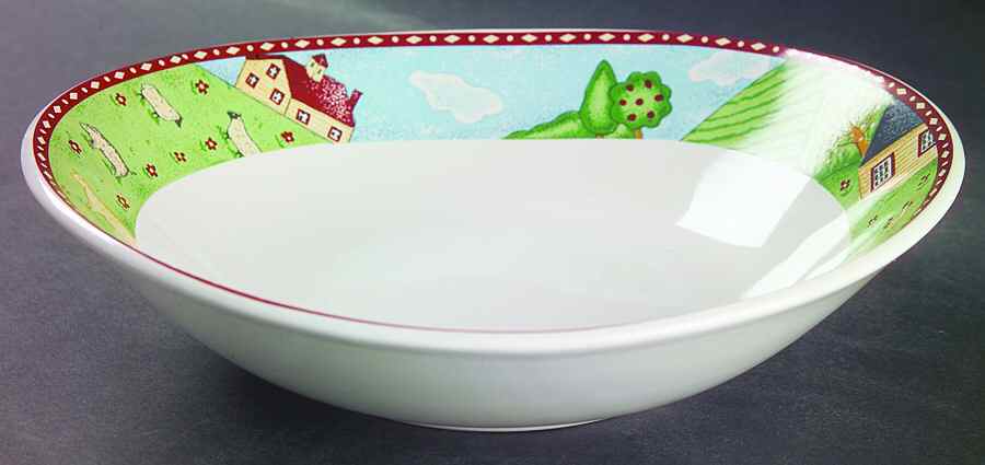 Green Acres 9" Round Vegetable Bowl by Sango-1