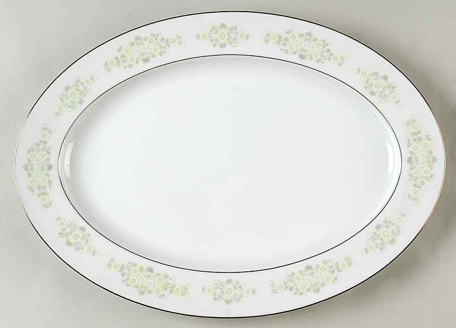 Greenfield 14" Oval Serving Platter by Sango-1