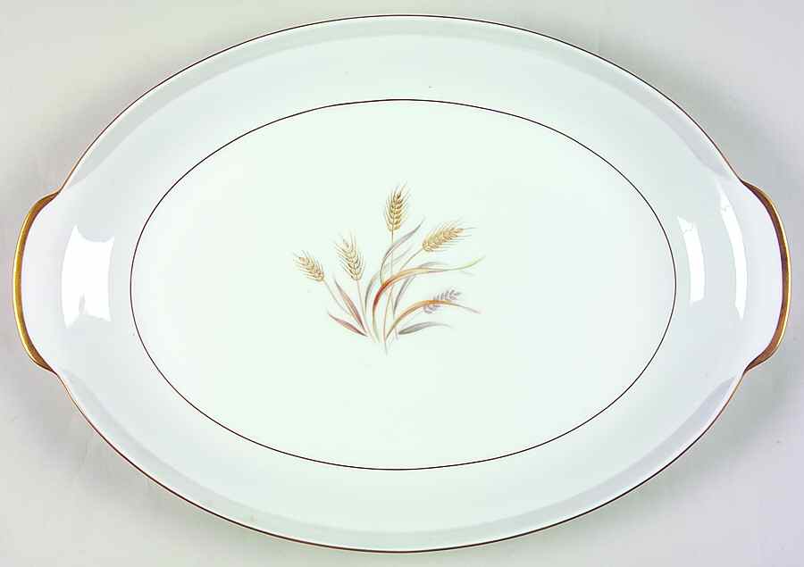 Harvest Gold 16" Oval Serving Platter by Sango-1