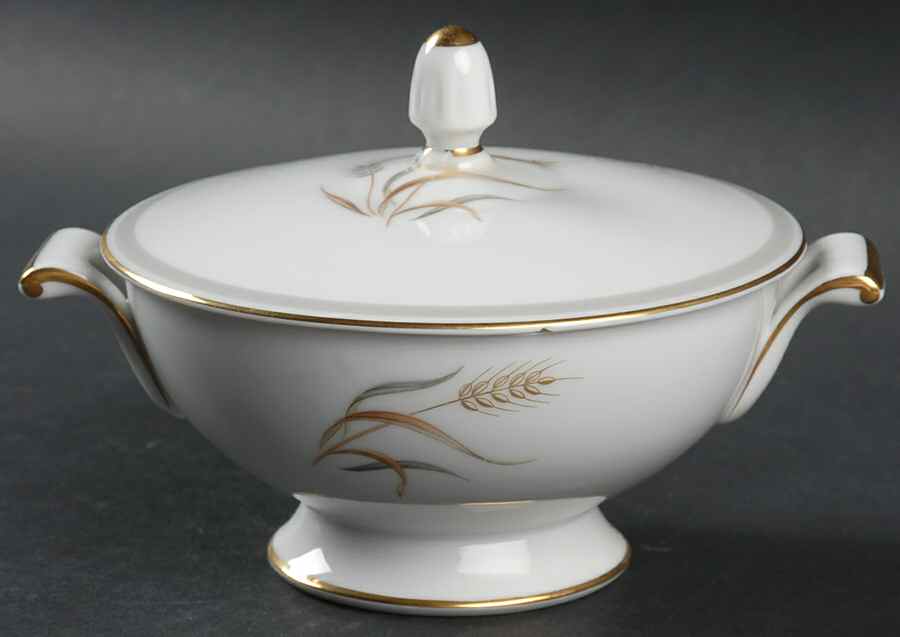 Harvest Gold Sugar Bowl & Lid by Sango-1