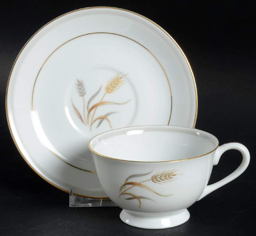 Harvest Gold Footed Cup & Saucer Set by Sango-1