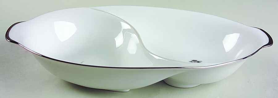 Harmony 11" Oval Divided Vegetable Bowl by Sango-1