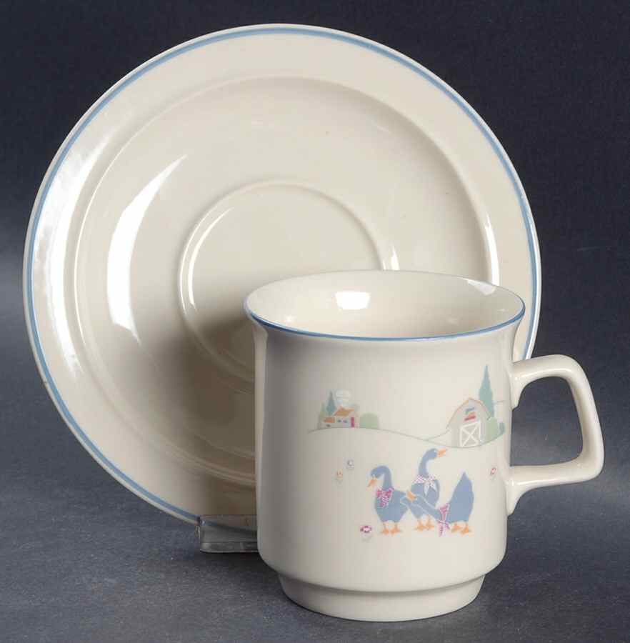 Harmony Flat Cup & Saucer Set by Sango-1