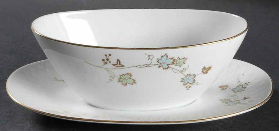Haru Gravy Boat with Attached Underplate by Sango-1