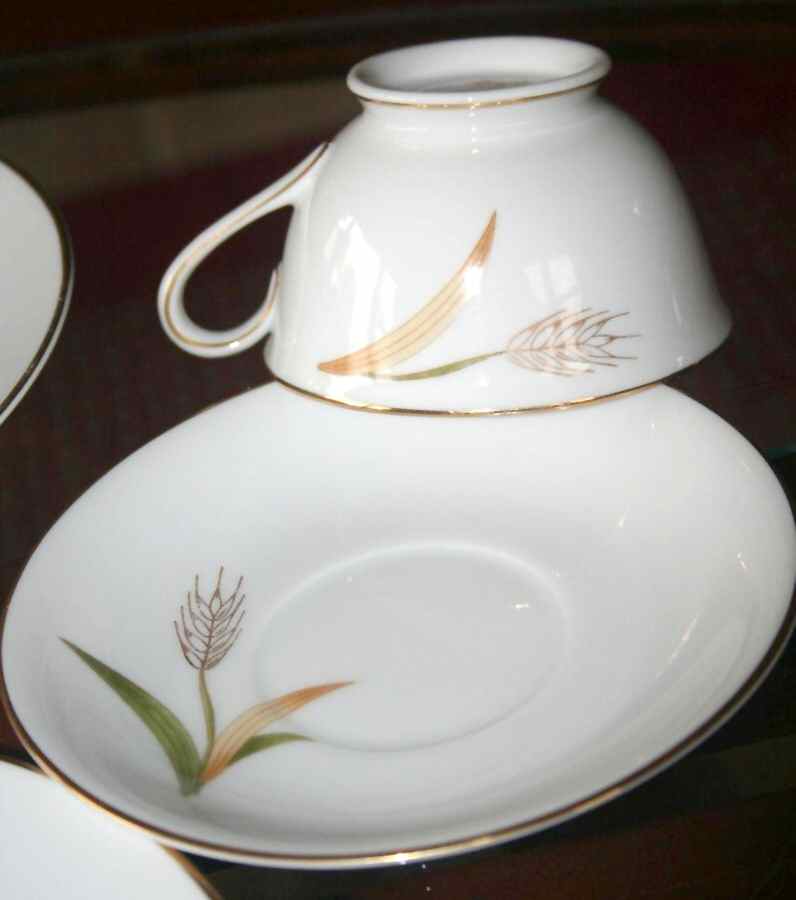 Harvest Footed Cup & Saucer Set by Sango-1