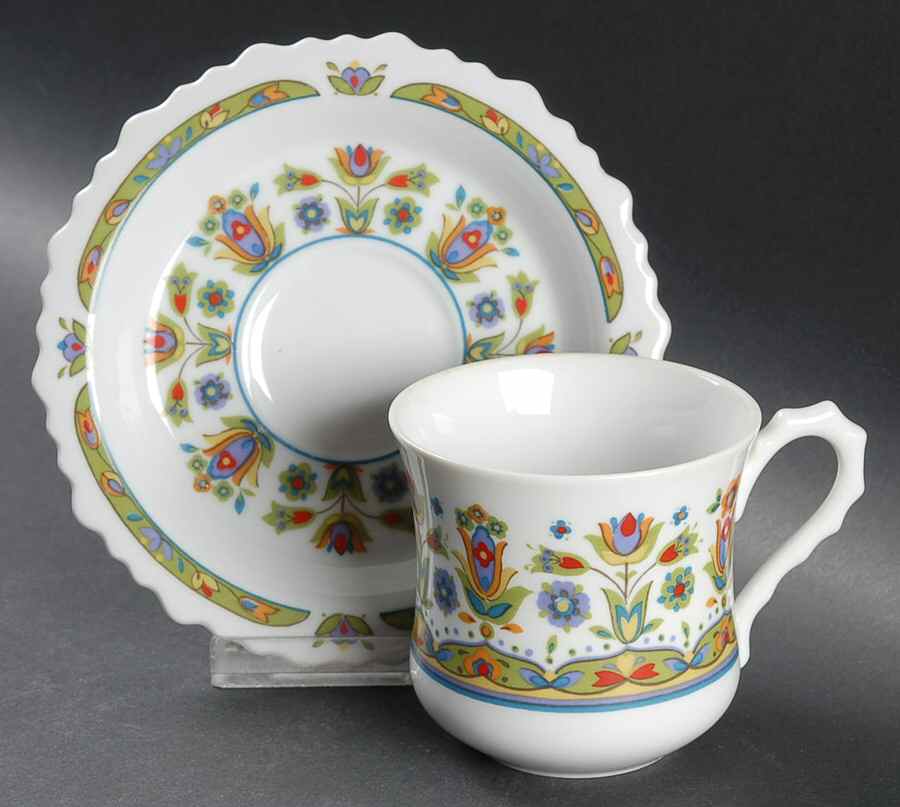 Hellespont Flat Cup & Saucer Set by Sango-1