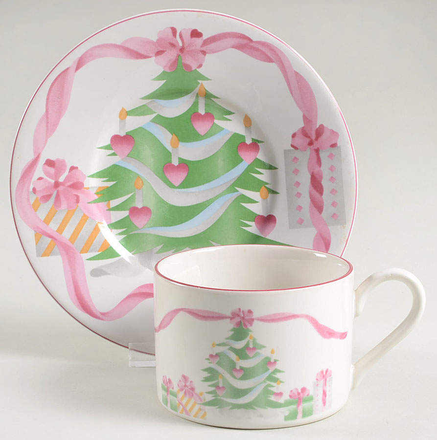 Home for Christmas (Indonesia) Flat Cup & Saucer Set by Sango-1