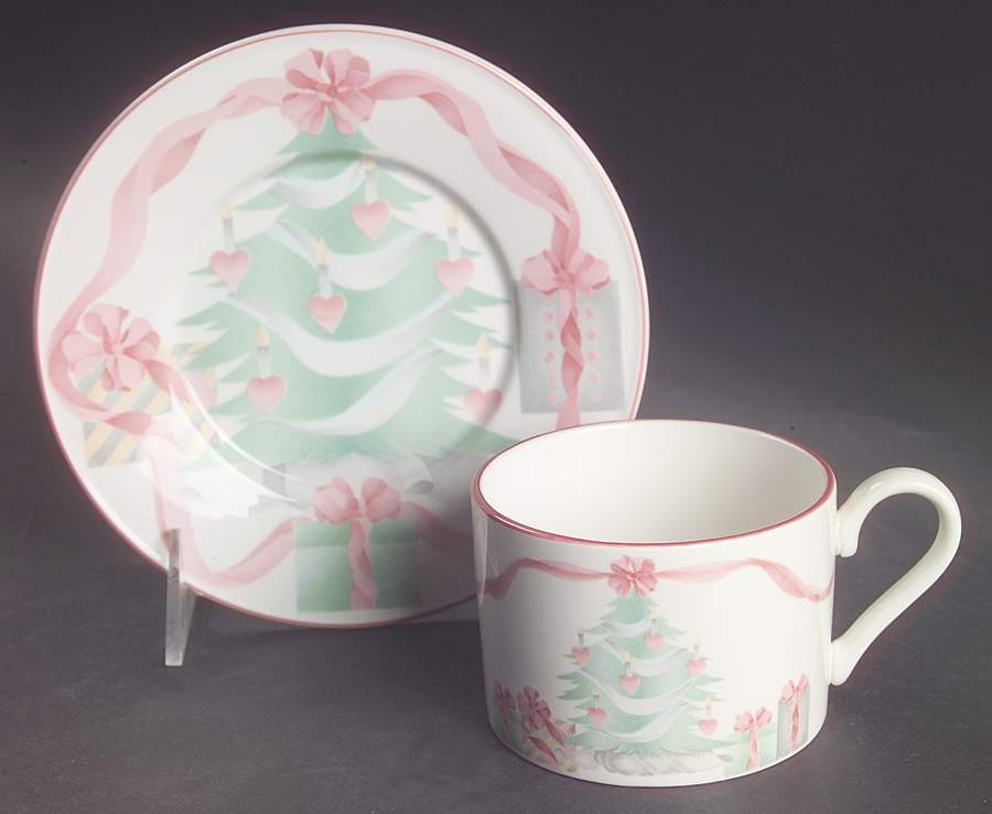 Home for Christmas (Korea) Flat Cup & Saucer Set by Sango-1