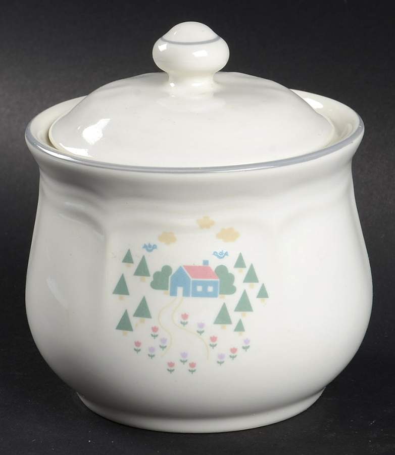 Home Sweet Home Sugar Bowl & Lid by Sango-1