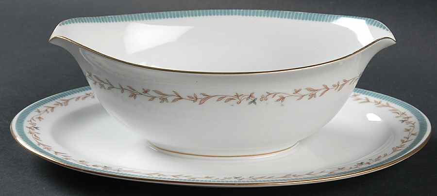 Jacqueline Gravy Boat with Attached Underplate by Sango-1