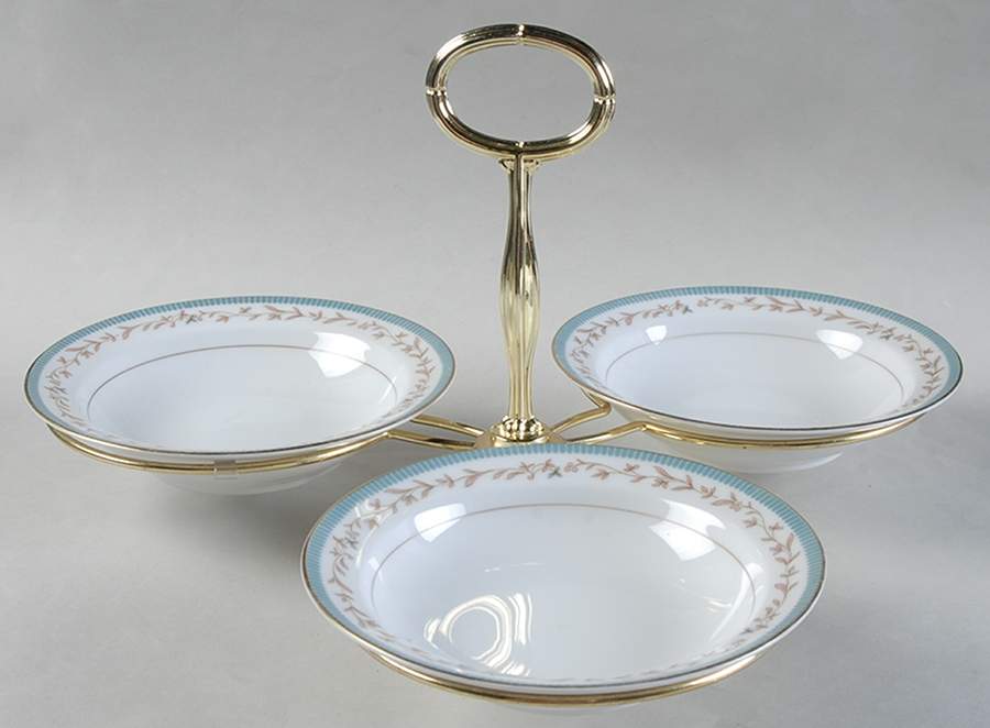 Jacqueline 7" x 12" 3-Part Relish & Metal Stand (FR) HC by Sango-1
