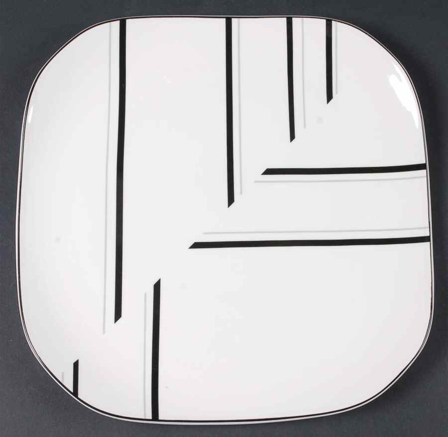 Jazz Dance Black 11" Chop Plate (Round Platter) by Sango-1