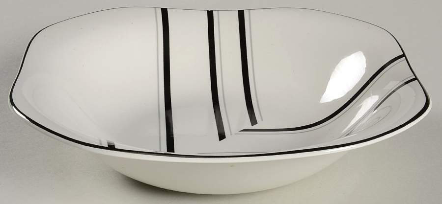 Jazz Dance Black 9" Round Vegetable Bowl by Sango-1