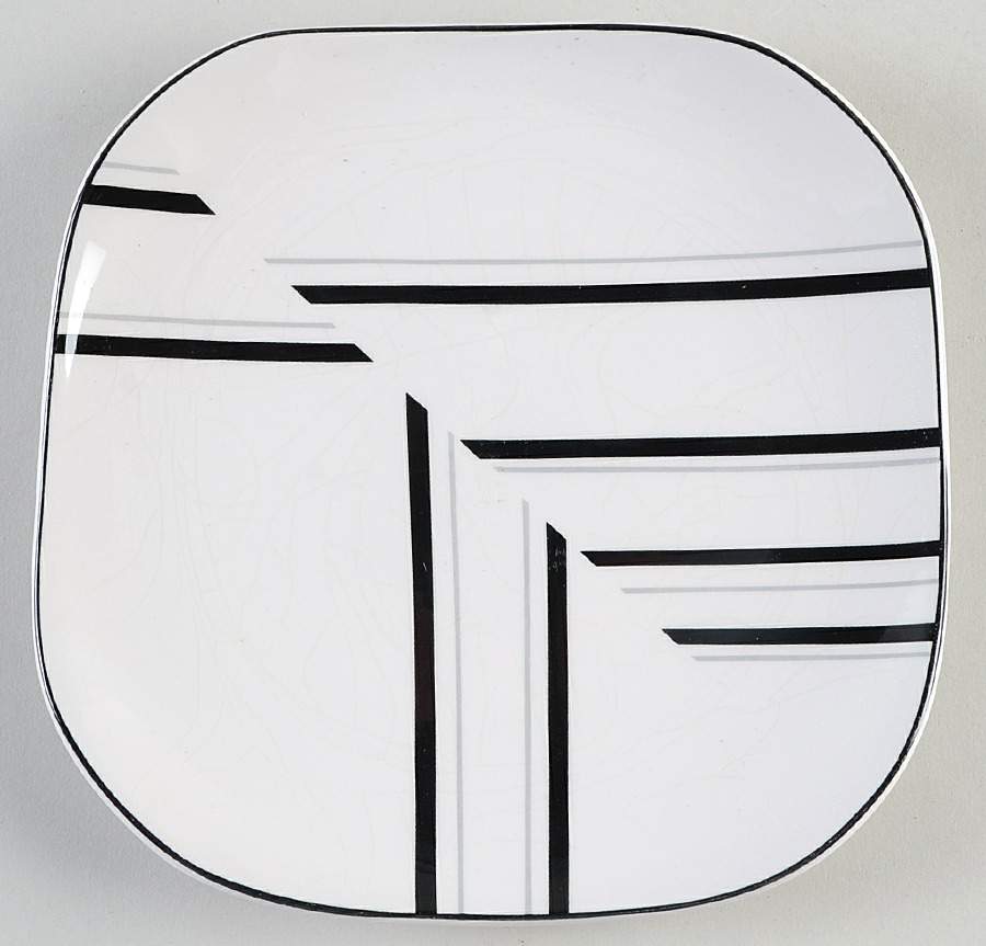Jazz Dance Black Salad Plate by Sango-1