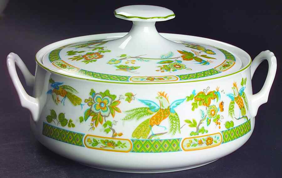 Jade Garden Round Covered Vegetable by Sango-1