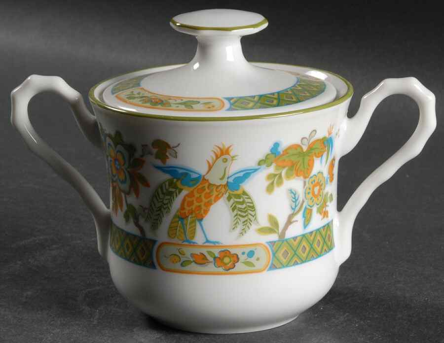 Jade Garden Sugar Bowl & Lid by Sango-1