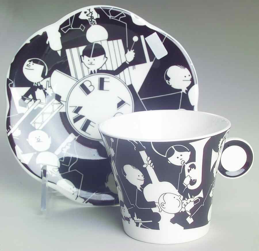 Jazz Flat Cup & Saucer Set by Sango-1