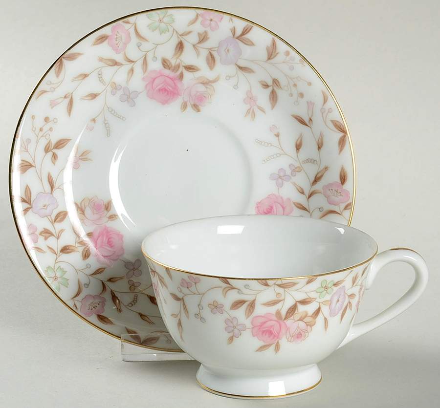 Jeannette Footed Cup & Saucer Set by Sango-1