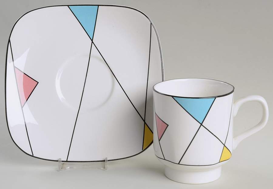 Jester Flat Cup & Saucer Set by Sango-1