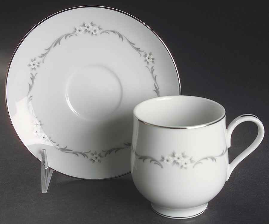 Jewel Tone Flat Cup & Saucer Set by Sango-1