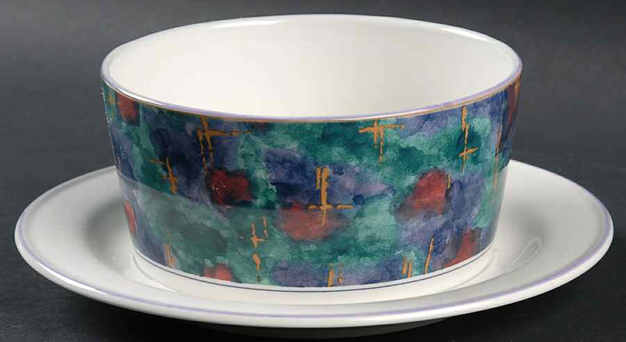 Jewel Gravy Boat with Attached Underplate by Sango-1