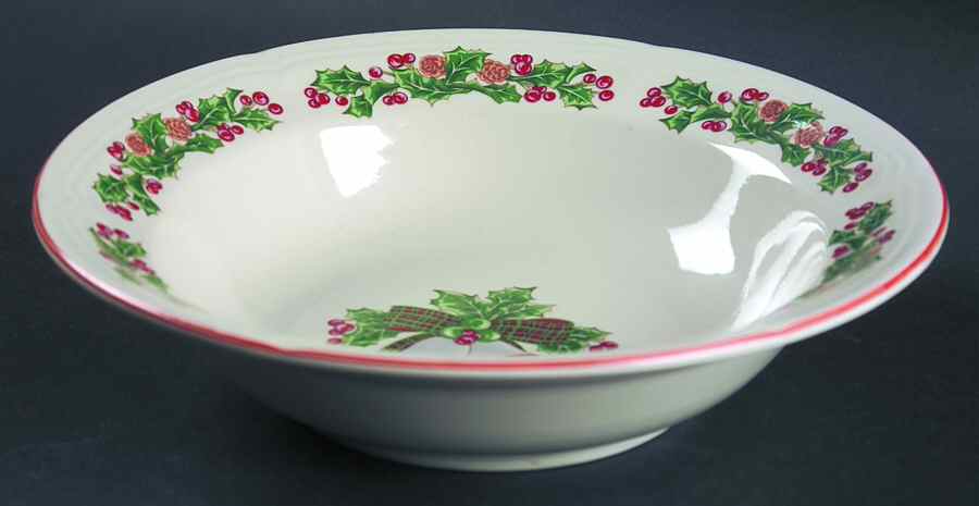 Jingle Bells 9" Round Vegetable Bowl by Sango-1