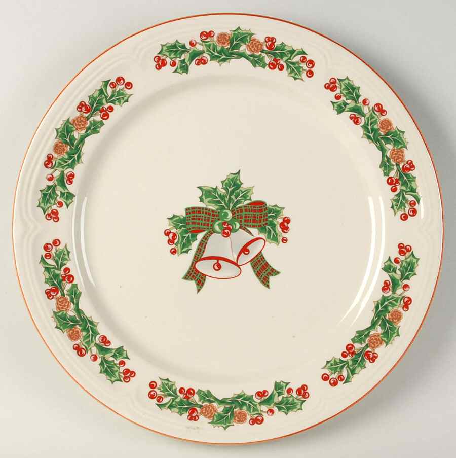 Jingle Bells 12" Chop Plate (Round Platter) by Sango-1