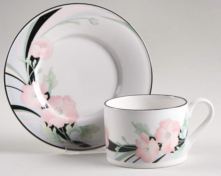 Jolie Flat Cup & Saucer Set by Sango-1