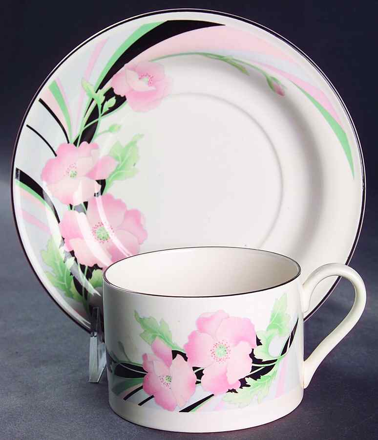 Jolie Flat Cup & Saucer Set by Sango-1