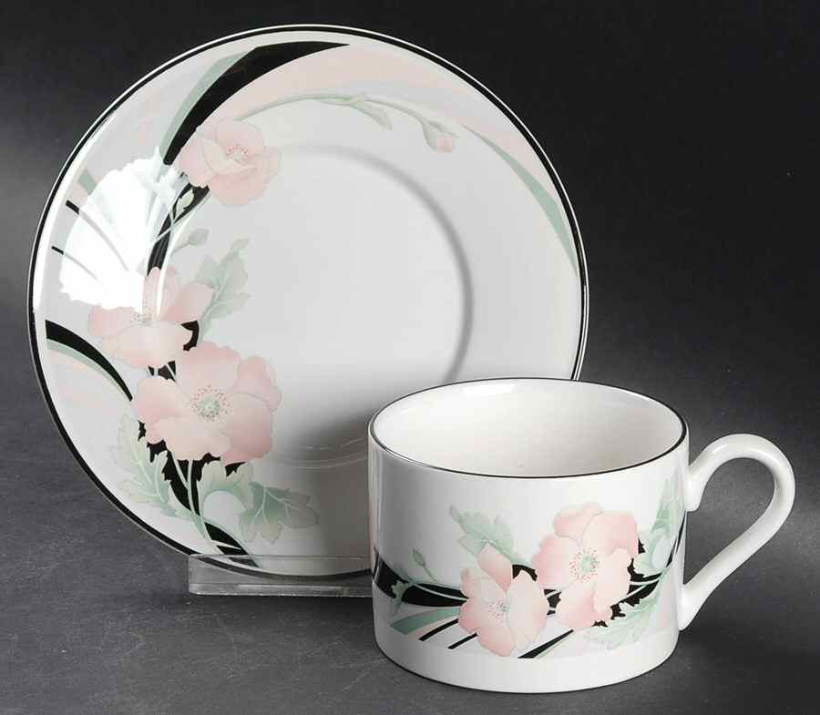 Jolie Flat Cup & Saucer Set by Sango-1