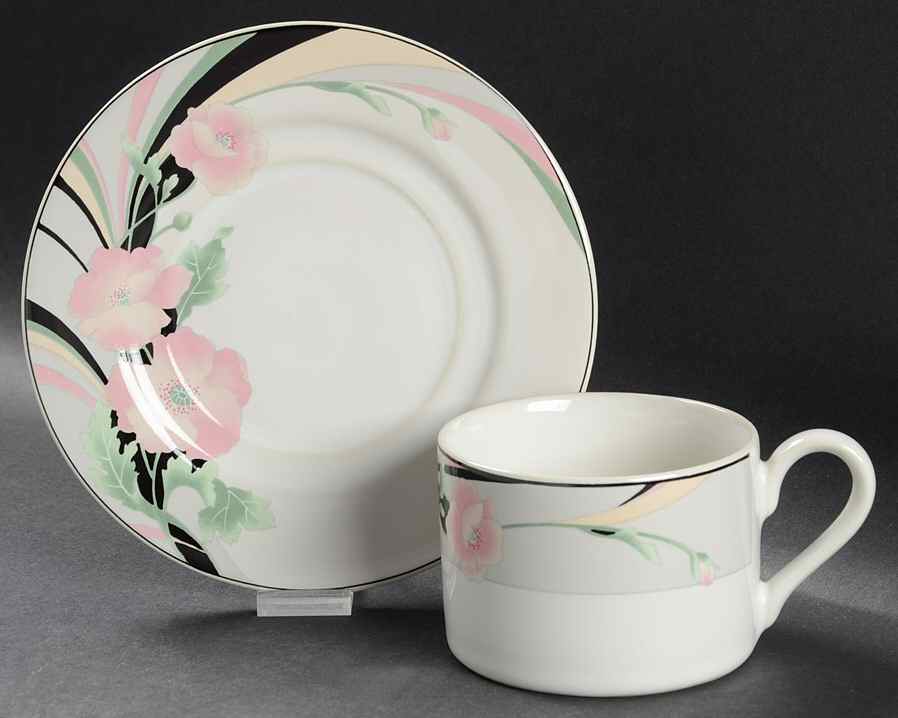 Jolie II Flat Cup & Saucer Set by Sango-1