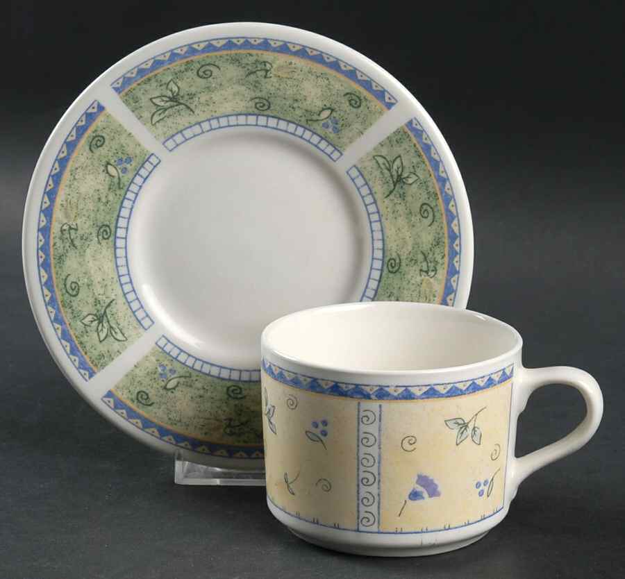Jubilee Flat Cup & Saucer Set by Sango-1