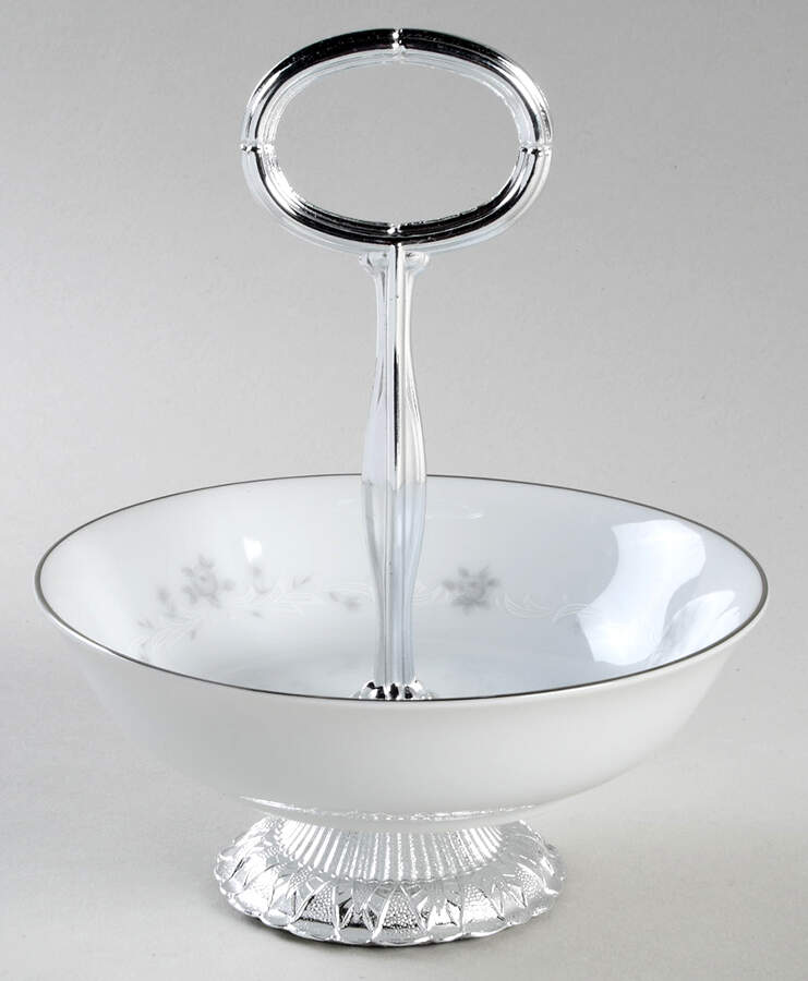 Julie 6"-7" Handled Footed Nut Dish HC by Sango-1