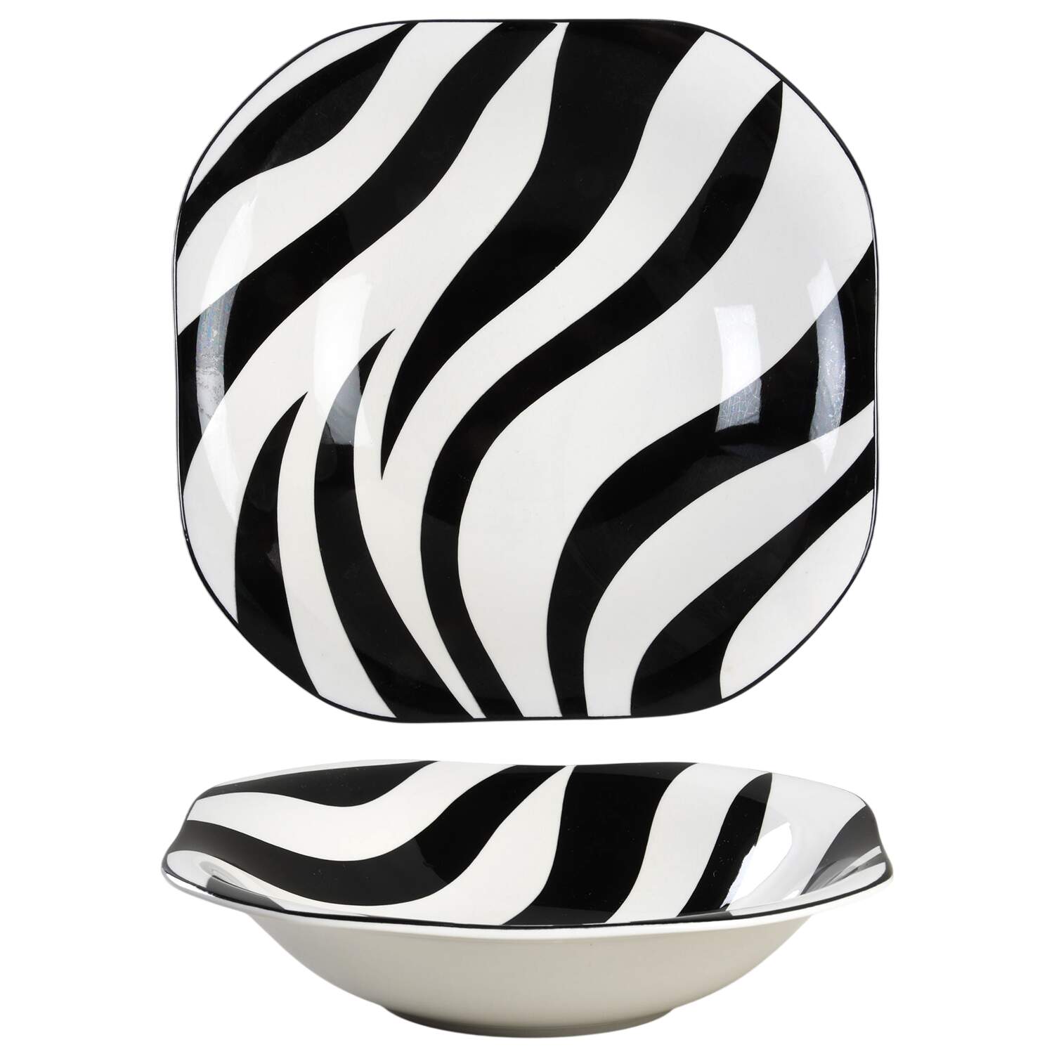 Kenya Black 9" Round Vegetable Bowl by Sango-1