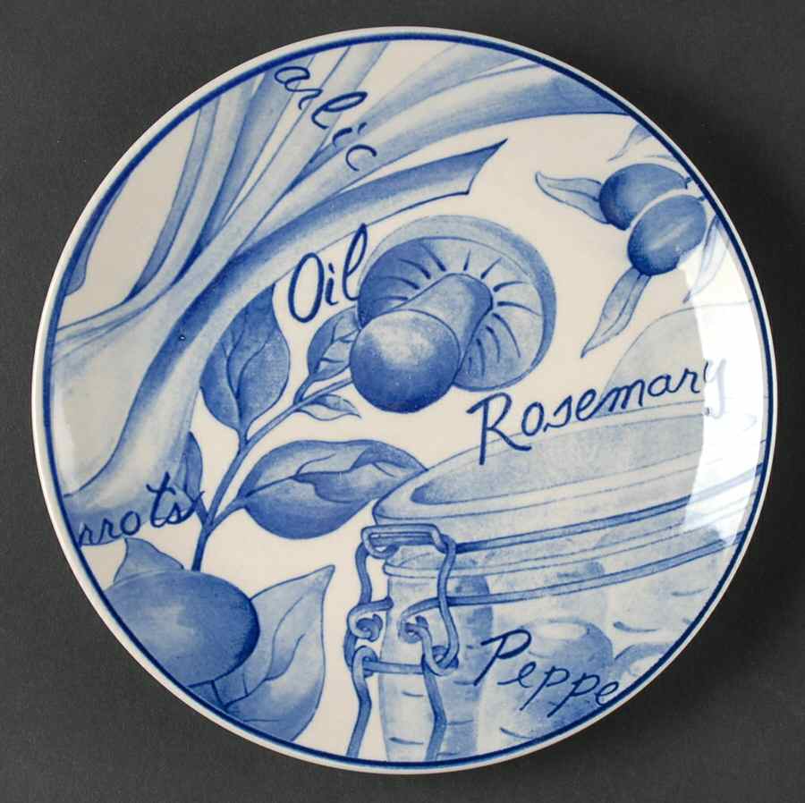 Kitchen Garden Blue Salad Plate by Sango-1